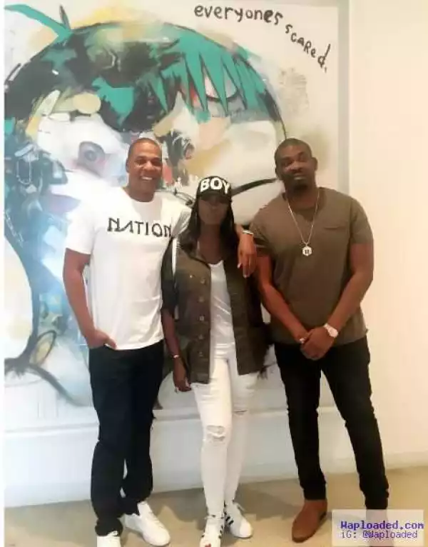Tiwa Savage and Donjazzy pose with Jay Z in new photo